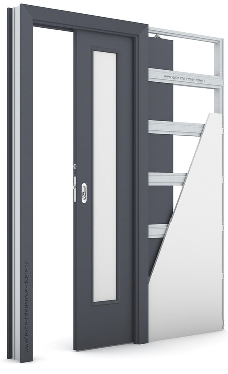 Posuvné dveře do pouzdra (do zdi) Porta CPL 1.5 CPL HQ ANTRACIT HPL/CPL