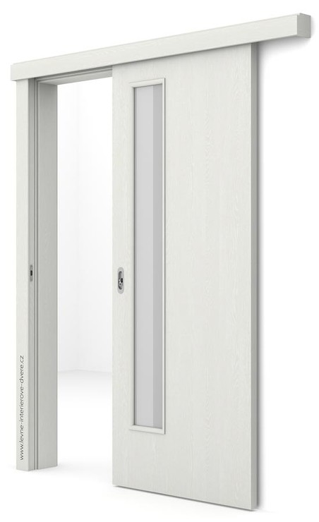 Posuvné dveře na stěnu (na zeď) Porta DECOR L Portasynchro 3D WENGE WHITE