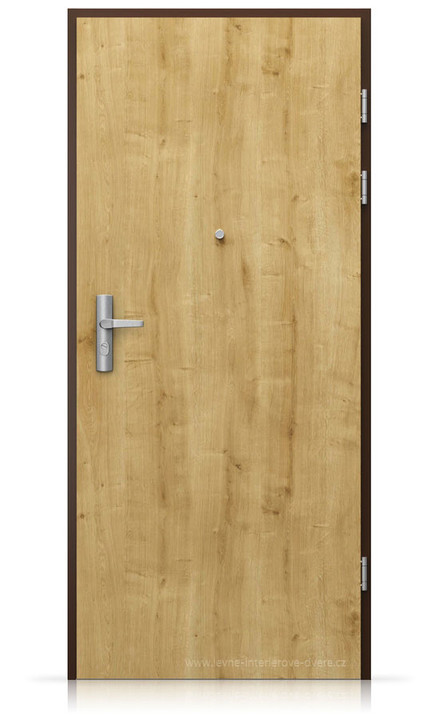 Vchodové protipožární dveře s kovovou zárubní do bytu nebo z domu do garáže KWARC Hladké Portalamino DUB HAMILTON