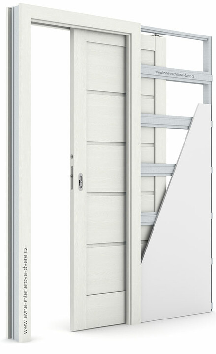 Posuvné dveře do pouzdra (do zdi) Verte HOME G.0 se zárubní KOMPAKT Portasynchro 3D WENGE WHITE