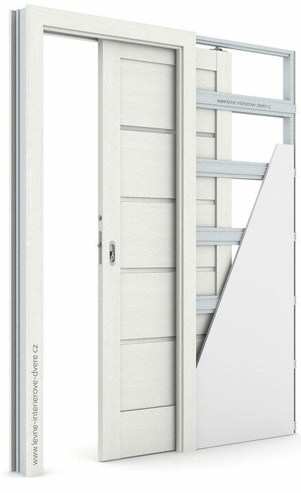Posuvné dveře do pouzdra (do zdi) Verte HOME G.1 se zárubní KOMPAKT Portasynchro 3D WENGE WHITE