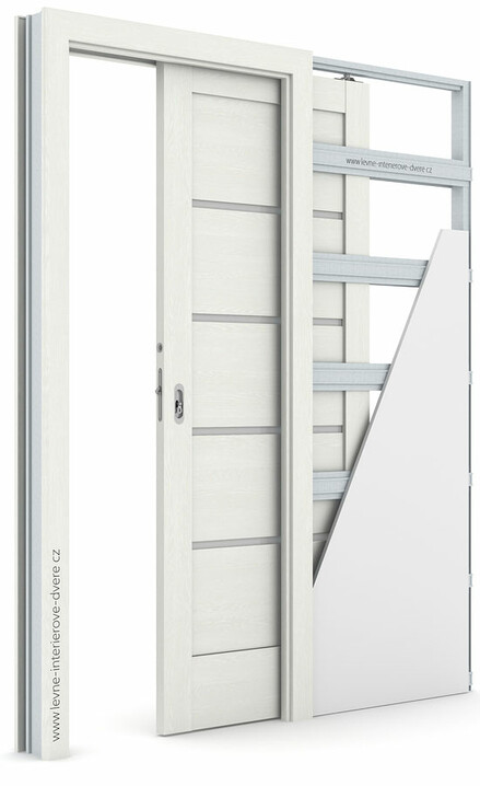 Posuvné dveře do pouzdra (do zdi) Verte HOME G.4 se zárubní KOMPAKT Portasynchro 3D WENGE WHITE